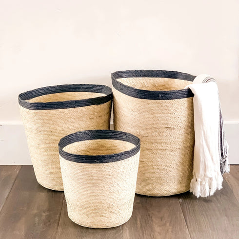 Cardiff Straw Storage Basket-Medium - Leah - Woven